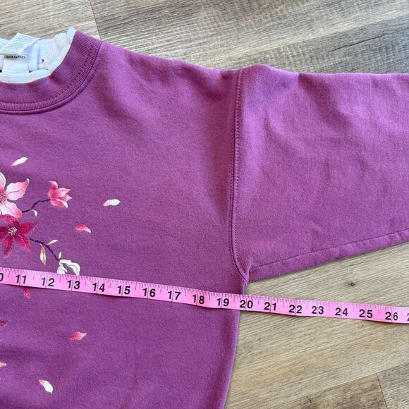 Vintage Morning Sun Mock Neck Birds Hummingbird Floral Sweatshirt - Picture 6 of 9